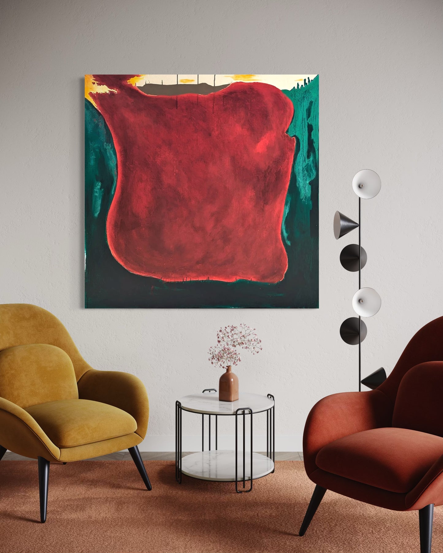 TRA' SLAUGHTER, “I Buried My Heart in a Shallow Grave” Contemporary Colorful Abstract Painting, 2025