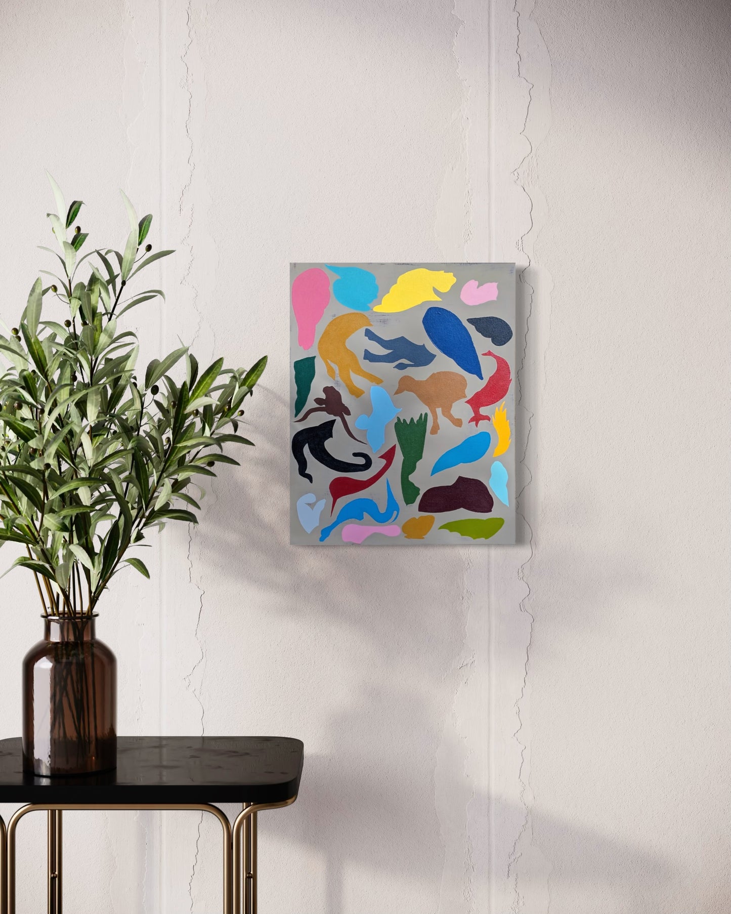 WOOD FANCHER ANTHONY, "Pieces of Texas 6" Contemporary Colorful Abstract Animal Painting, 2026