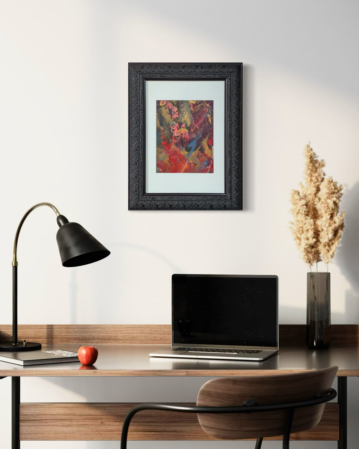 UNKNOWN, "Heart Filled Moments" Contemporary Red, Pink, and Gold Gestural Abstract Painting