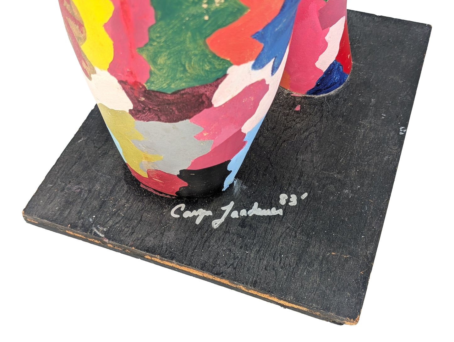 CARYN LANDAUER, Colorful Camo Style Painted Female Mannequin Sculpture, 1983