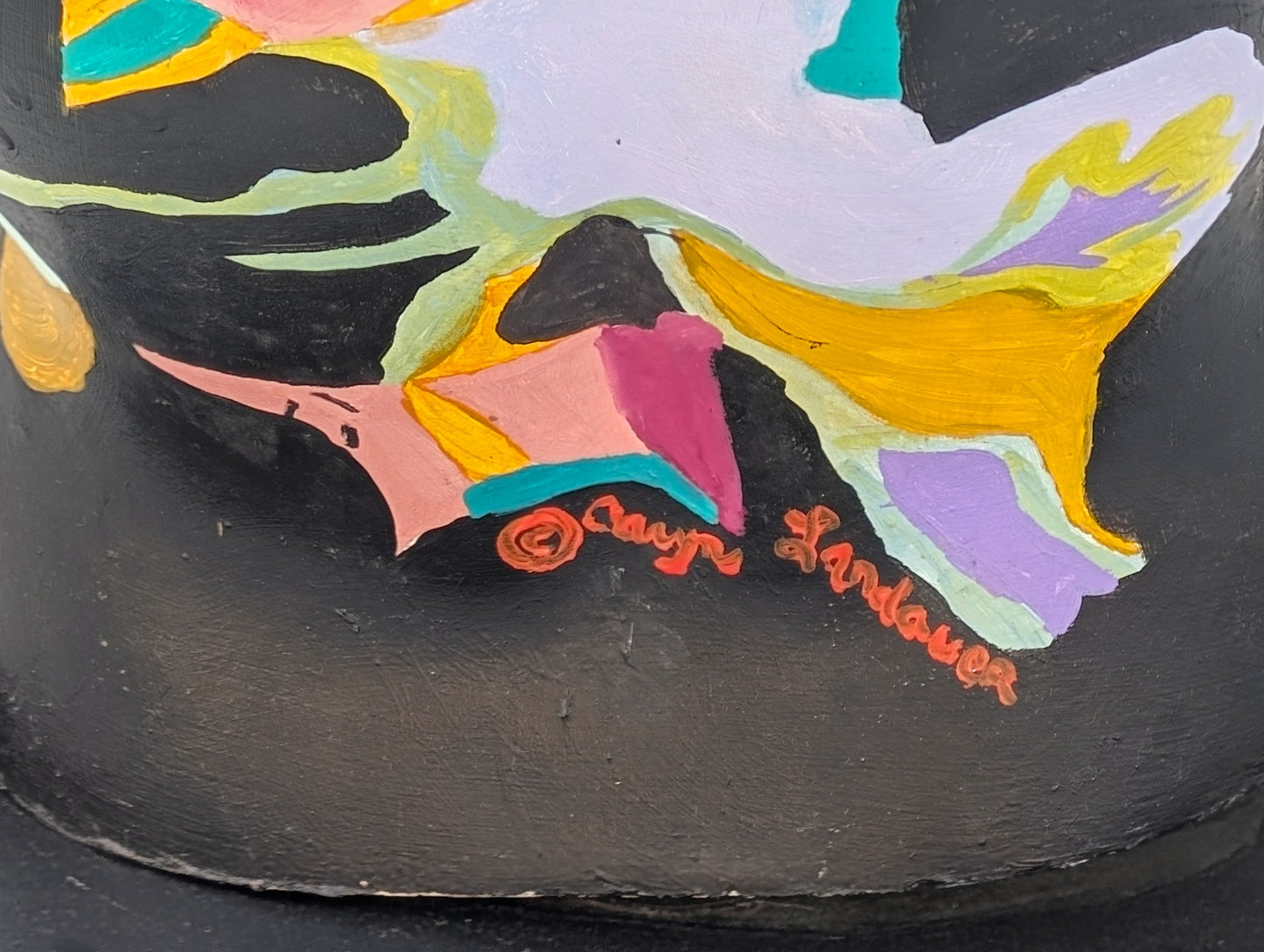 CARYN LANDAUER, Colorful Painted Mannequin Female Bust Sculpture on Turntable, 1980s