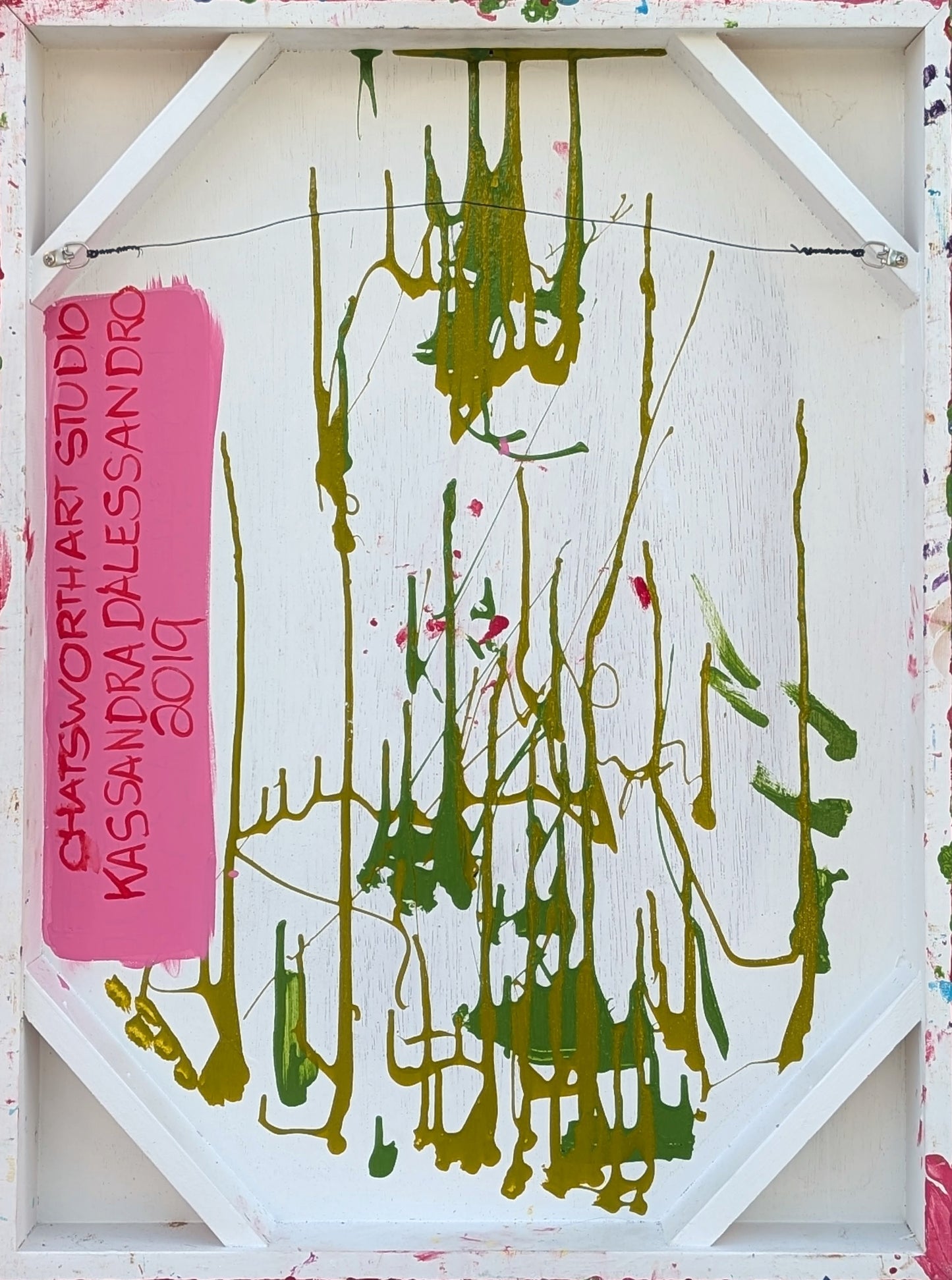 KASSANDRA D'ALESSANDRO, Contemporary Colorful Pink, Teal, & Yellow Abstract Painting, 2019