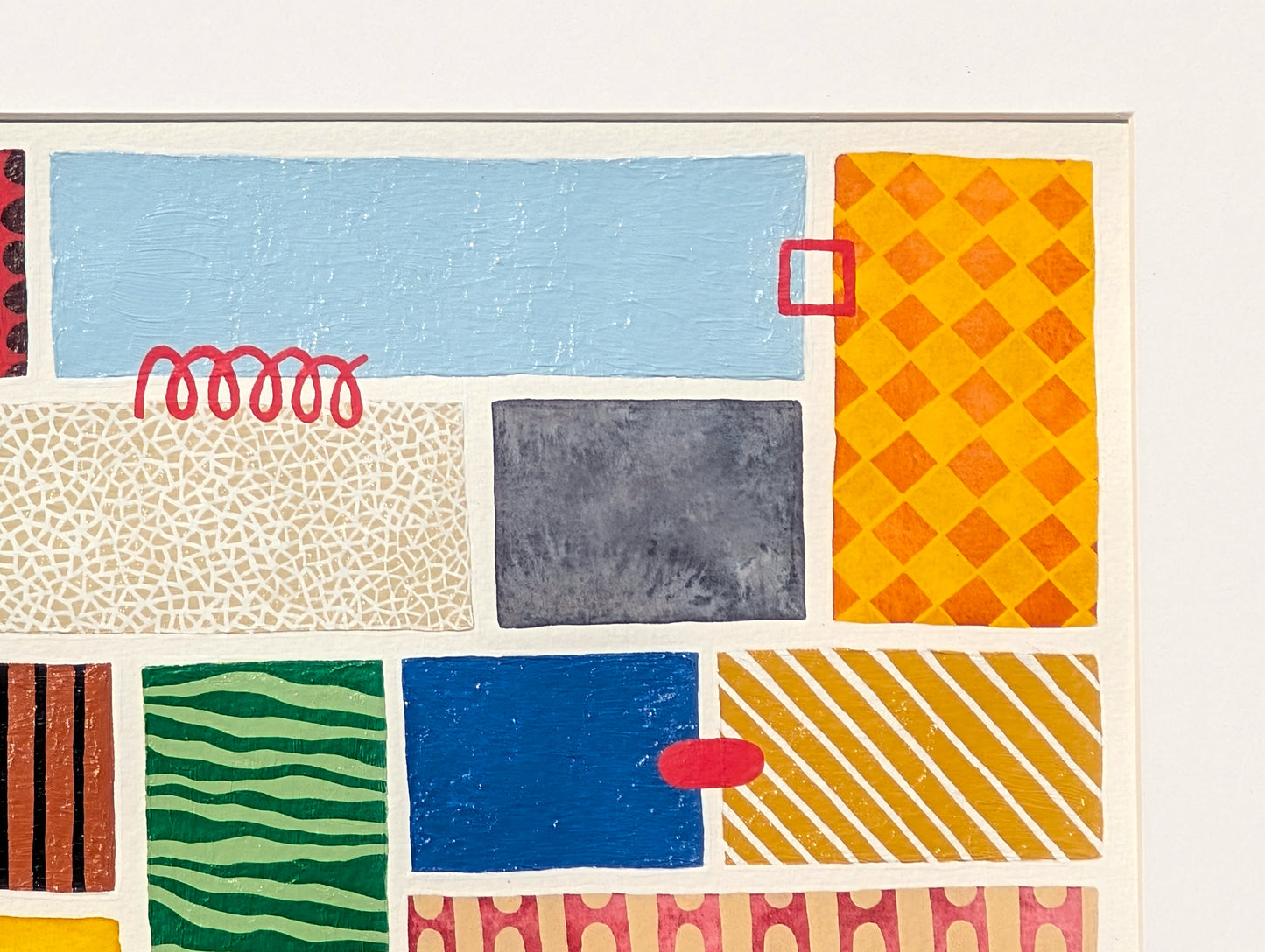 TINA RUYI, "#5 Blocks" Contemporary Colorful Patterned Geometric Block Painting, 2026