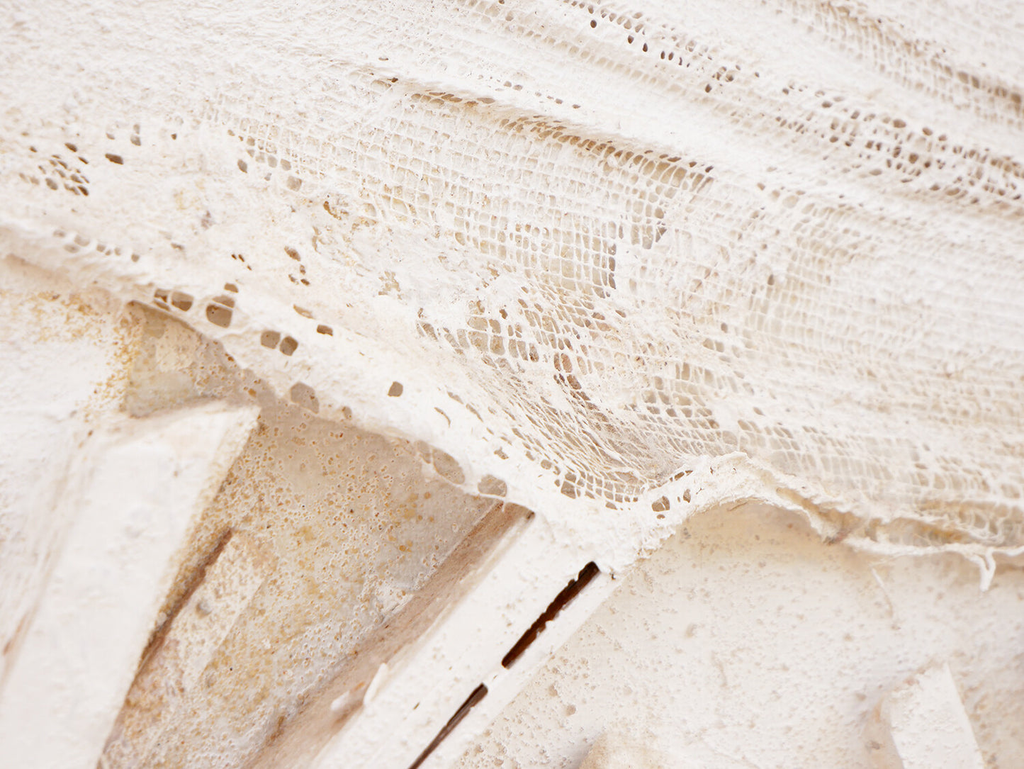 JUAN SANCHEZ JUAREZ, Modern Abstract Monochromatic White Assemblage Construction Sculpture on Canvas,  Late 20th Century