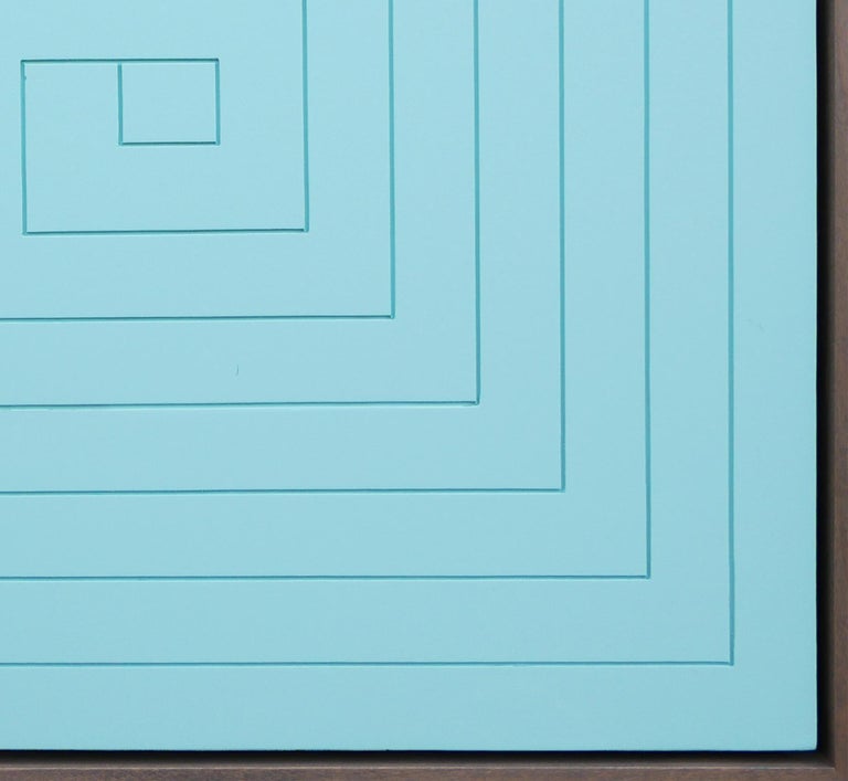 MATTHEW REEVES, "Entrapment" Contemporary Pastel Sky Blue Linear Abstract Groove Painting, 2023