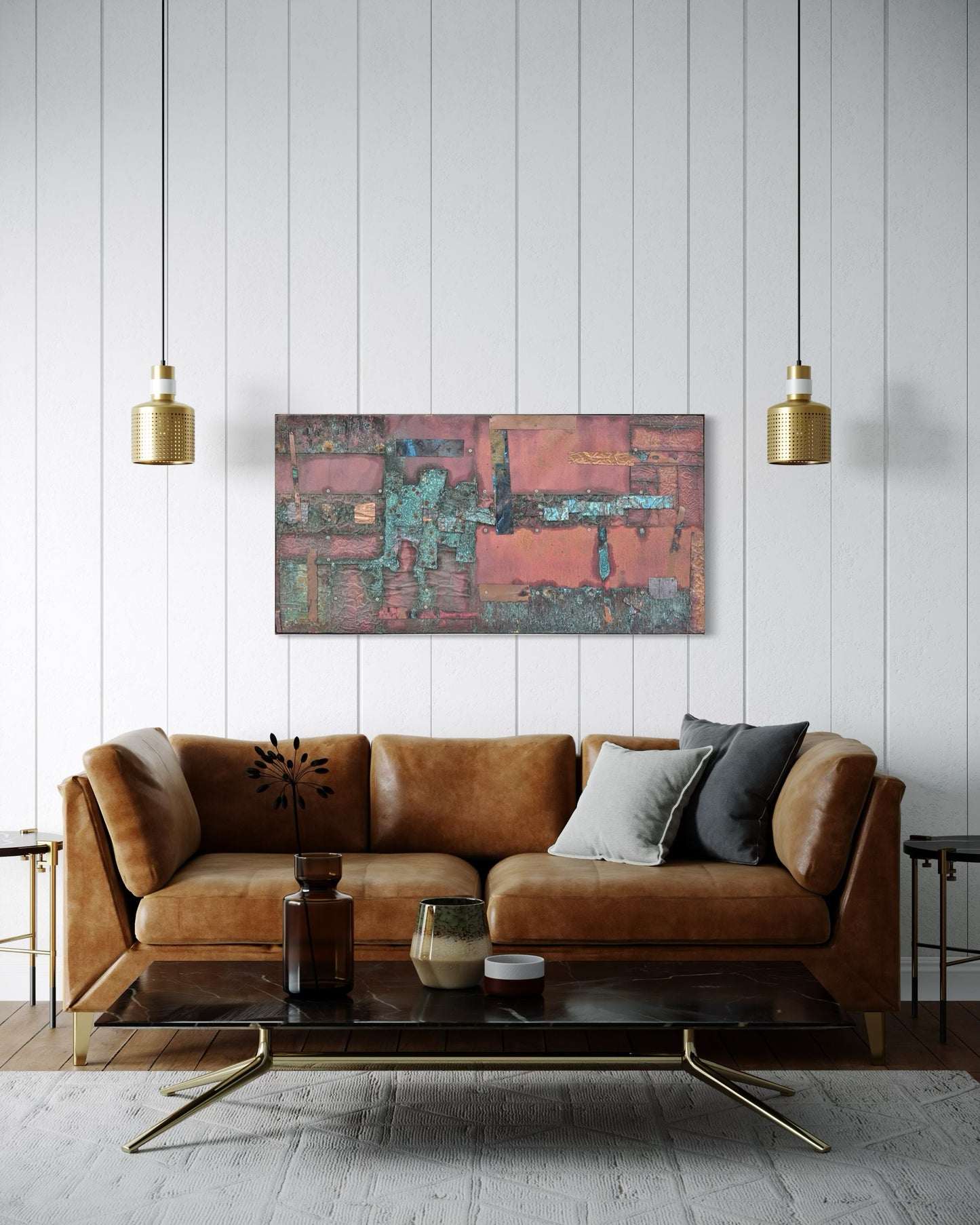 PEDRO MORALES JR., Contemporary Oxidized Metal Hanging Wall Sculpture, 2000
