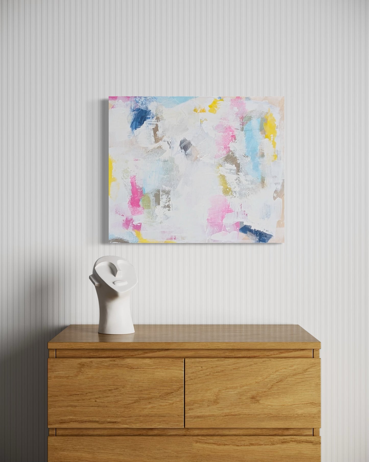 KASSANDRA D'ALESSANDRO, "Stillness in Motion" Contemporary Pastel Pink, Blue, and Yellow Abstract Painting, 2025