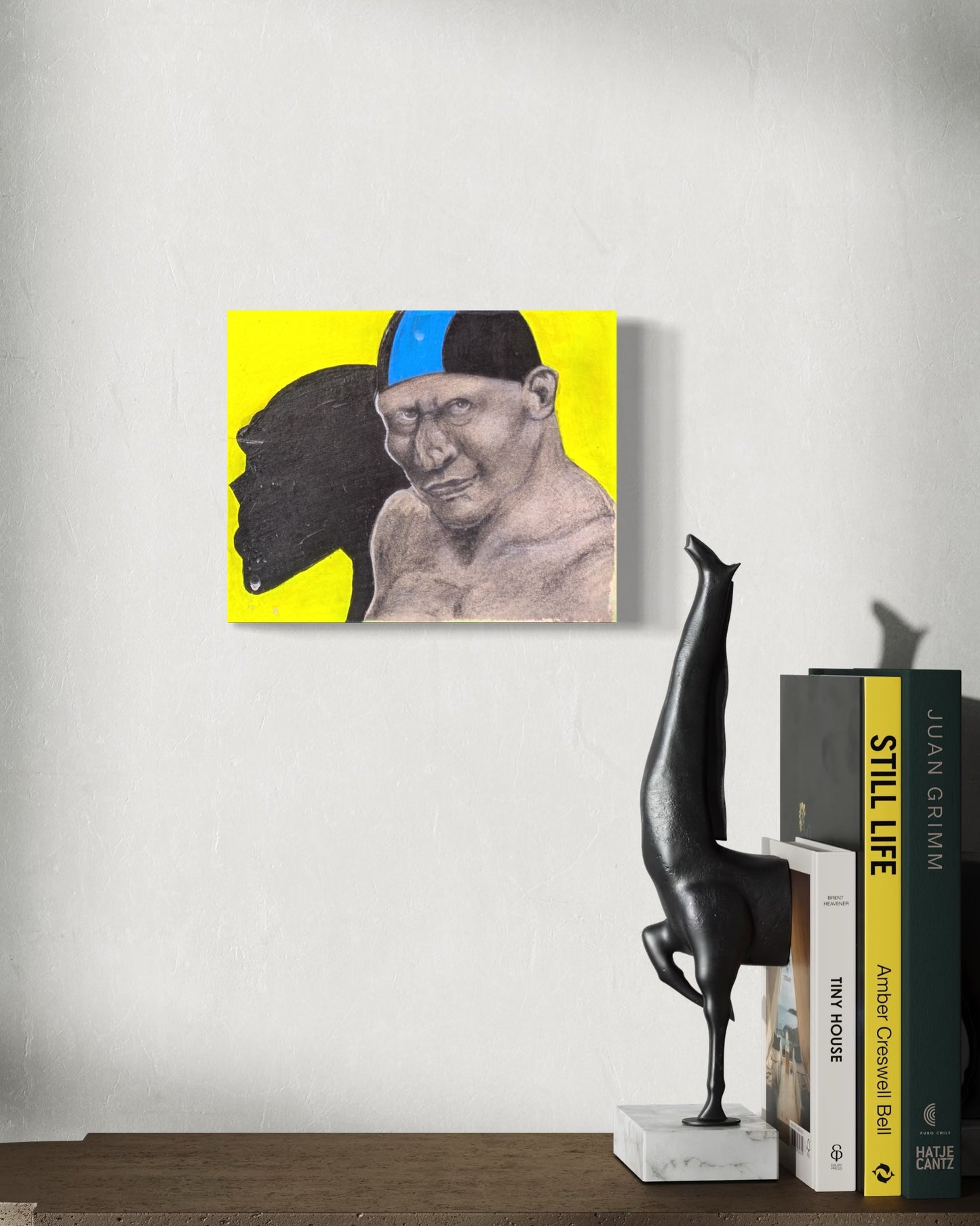 PATRICIA BLACKWELL, Contemporary Abstract Portrait of a Figure Against Yellow, 21st Century