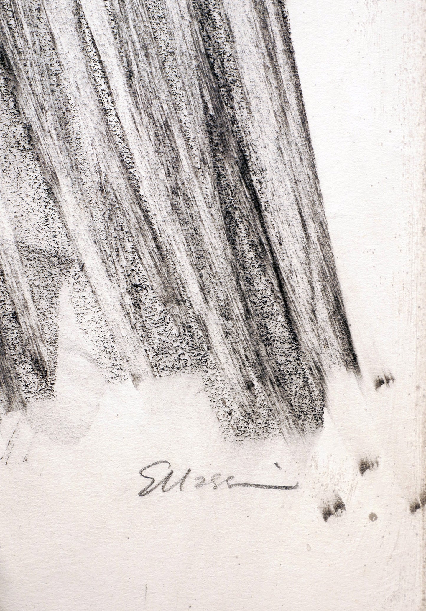 EUGENE MAX MASSIN, Modern Abstract Figurative Charcoal Drawing of a Woman in a Peacock Chair, 20th Century