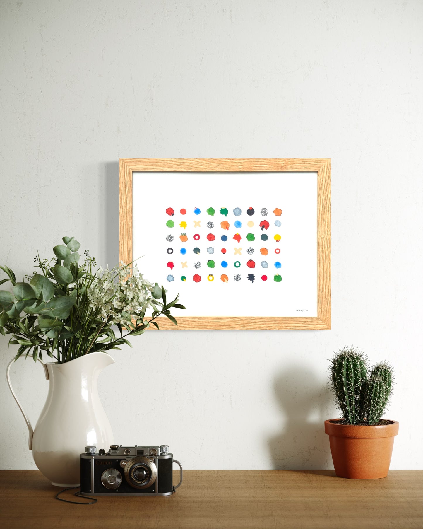 TINA RUYI, "#6 Scribbles & Blobs" Contemporary Colorful Patterned Dot Grid Painting, 2026