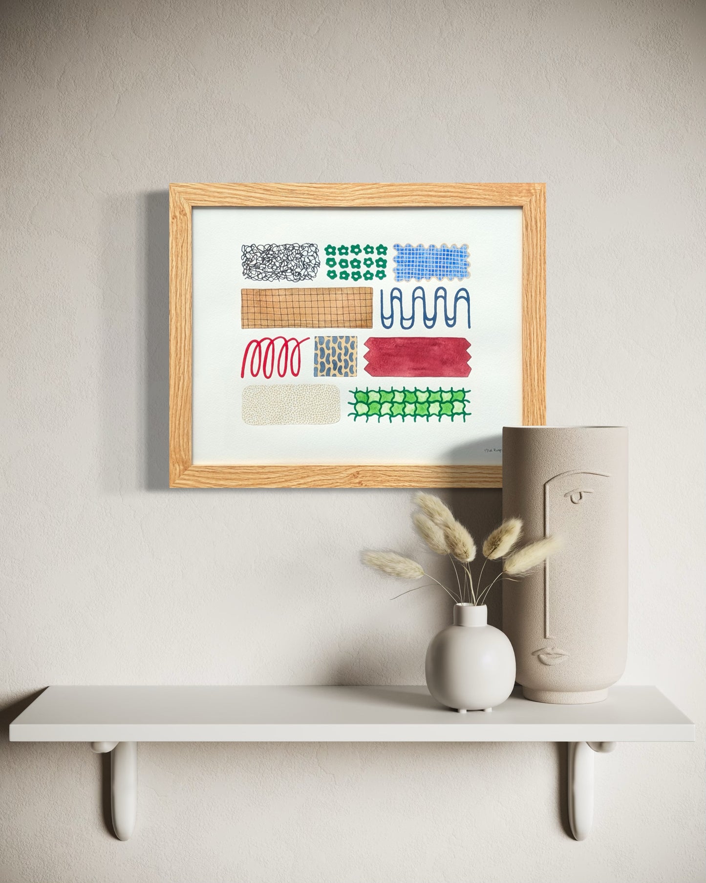 TINA RUYI, "#8 Sundry" Contemporary Colorful Patterned Geometric Block Painting, 2026