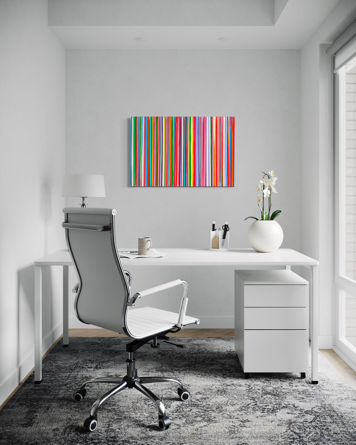 KASSANDRA D'ALESSANDRO, "Where Color Meets #2" Contemporary Colorful Linear Abstract Line Painting, 2025