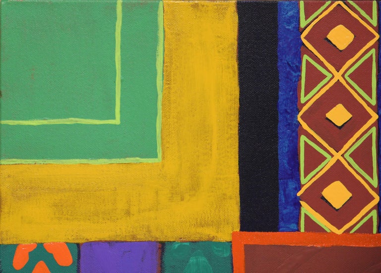 EVANGELINE GICHINA, Colorful Abstract Contemporary “Blue Dress III” African Textile Painting, 2019