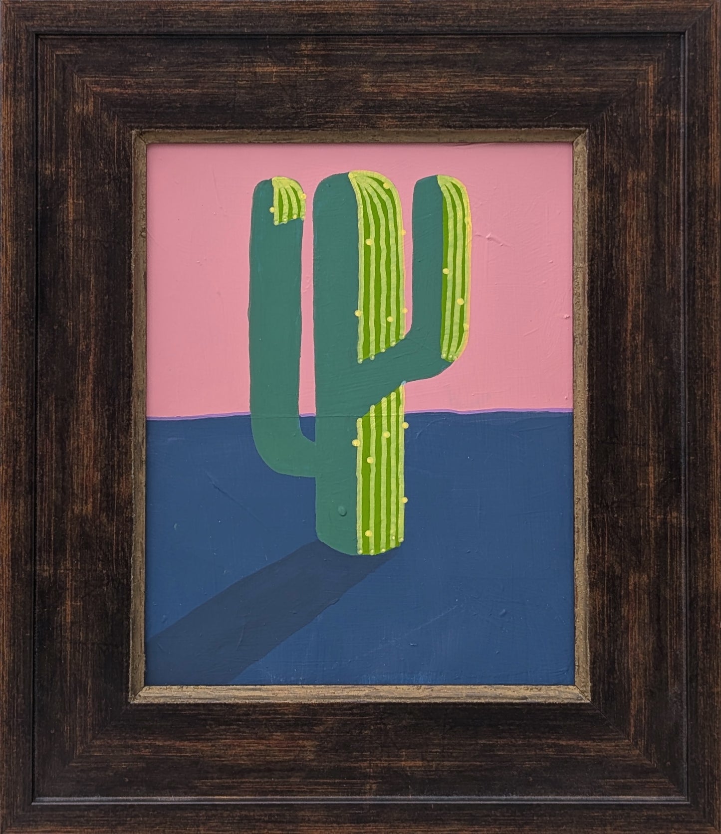 IAN FRANCIS, Contemporary Colorful Green Cactus Against Pink and Blue Painting, 2026