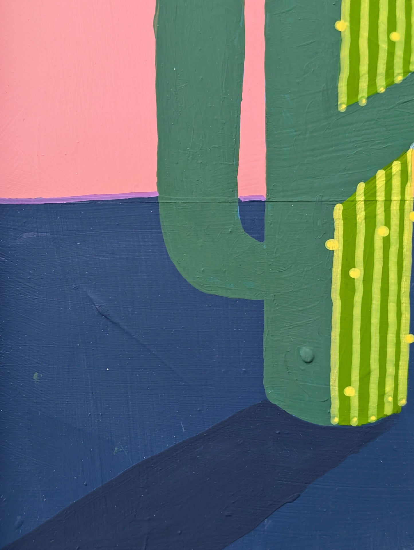 IAN FRANCIS, Contemporary Colorful Green Cactus Against Pink and Blue Painting, 2026