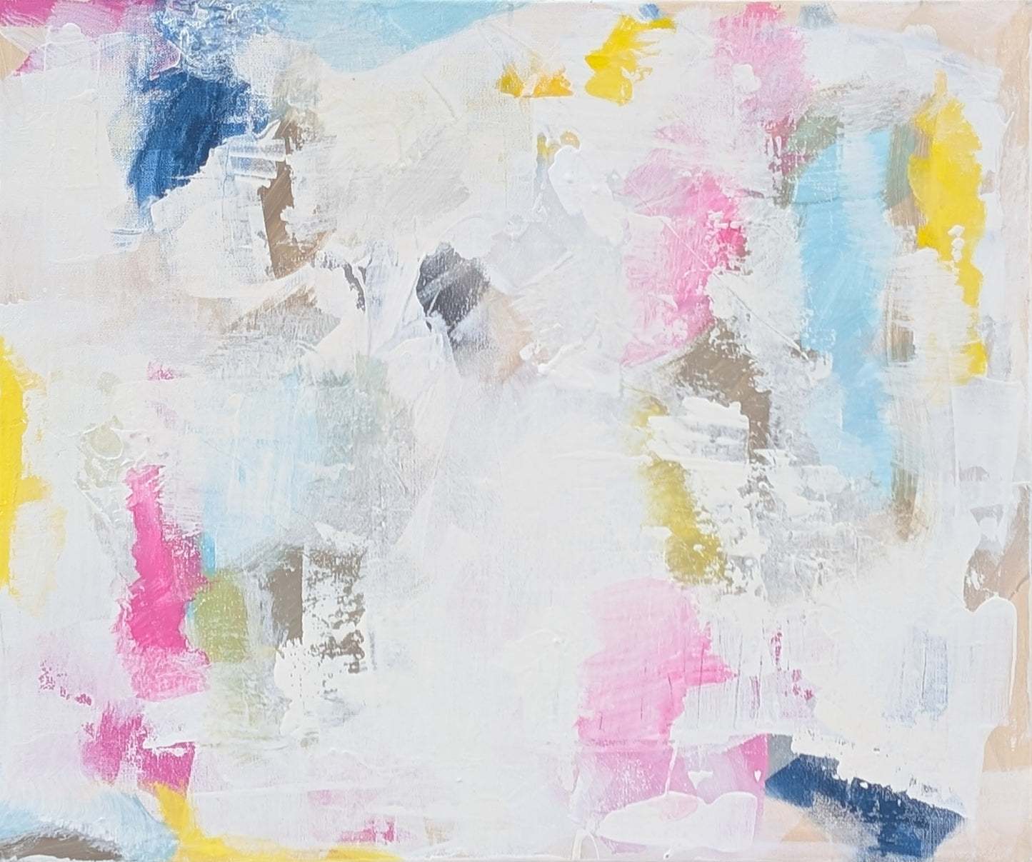 KASSANDRA D'ALESSANDRO, "Stillness in Motion" Contemporary Pastel Pink, Blue, and Yellow Abstract Painting, 2025