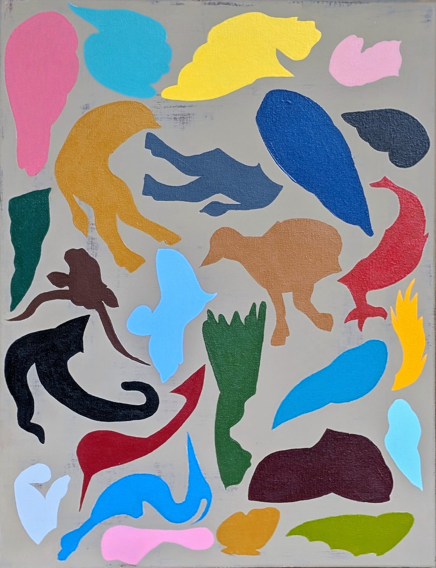 WOOD FANCHER ANTHONY, "Pieces of Texas 6" Contemporary Colorful Abstract Animal Painting, 2026