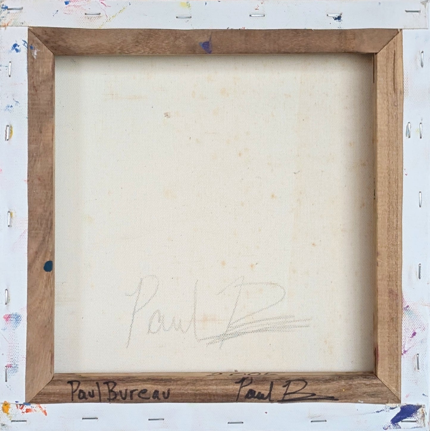 PAUL BUREAU, Contemporary Colorful Pink, Blue, & Red Layered Abstract Painting, 2005