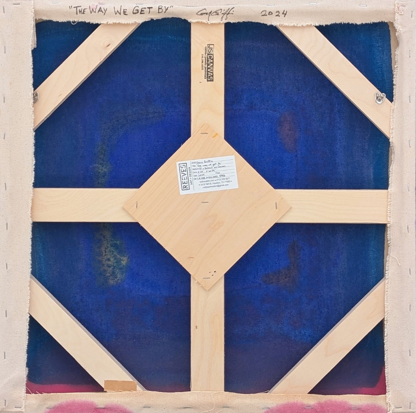 GARY GRIFFIN, "The Way We Get By" Contemporary Colorful Blue and Pink Color Field Abstract Painting, 2024