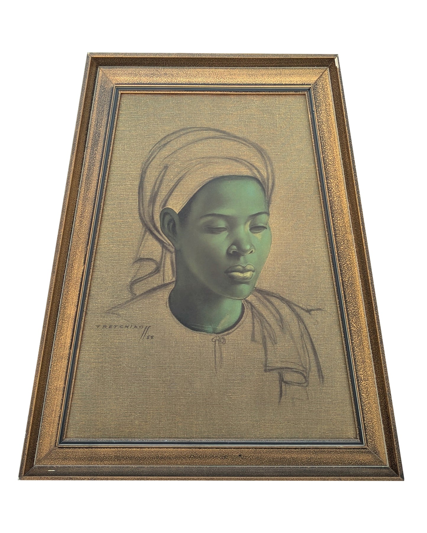 VLADIMIR TRETCHIKOFF, "The Basuto Girl" Early Portrait Print of a South African Woman, Original Painting 1952