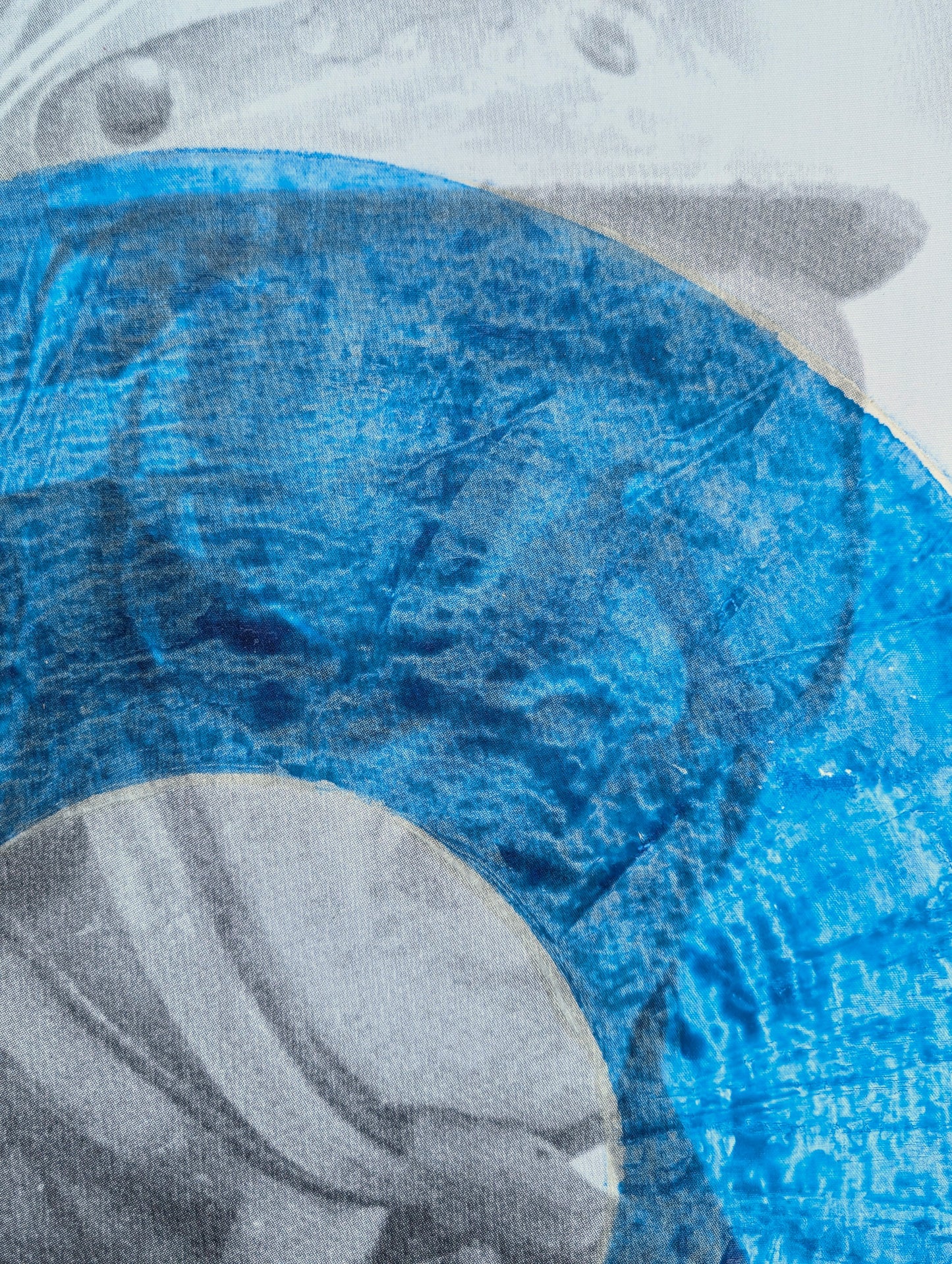 WILLIAM TOPHER, “Steve McQueen Blue” Contemporary Mixed Media Portrait Painting