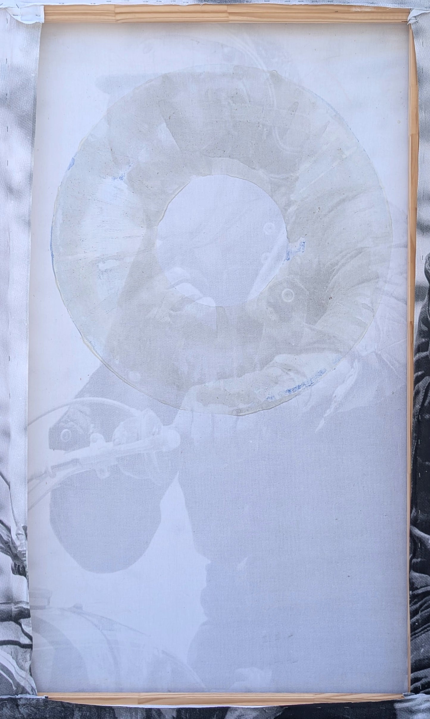 WILLIAM TOPHER, “Steve McQueen Blue” Contemporary Mixed Media Portrait Painting