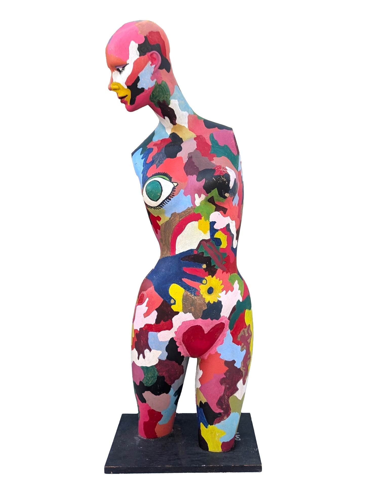 CARYN LANDAUER, Colorful Camo Style Painted Female Mannequin Sculpture, 1983
