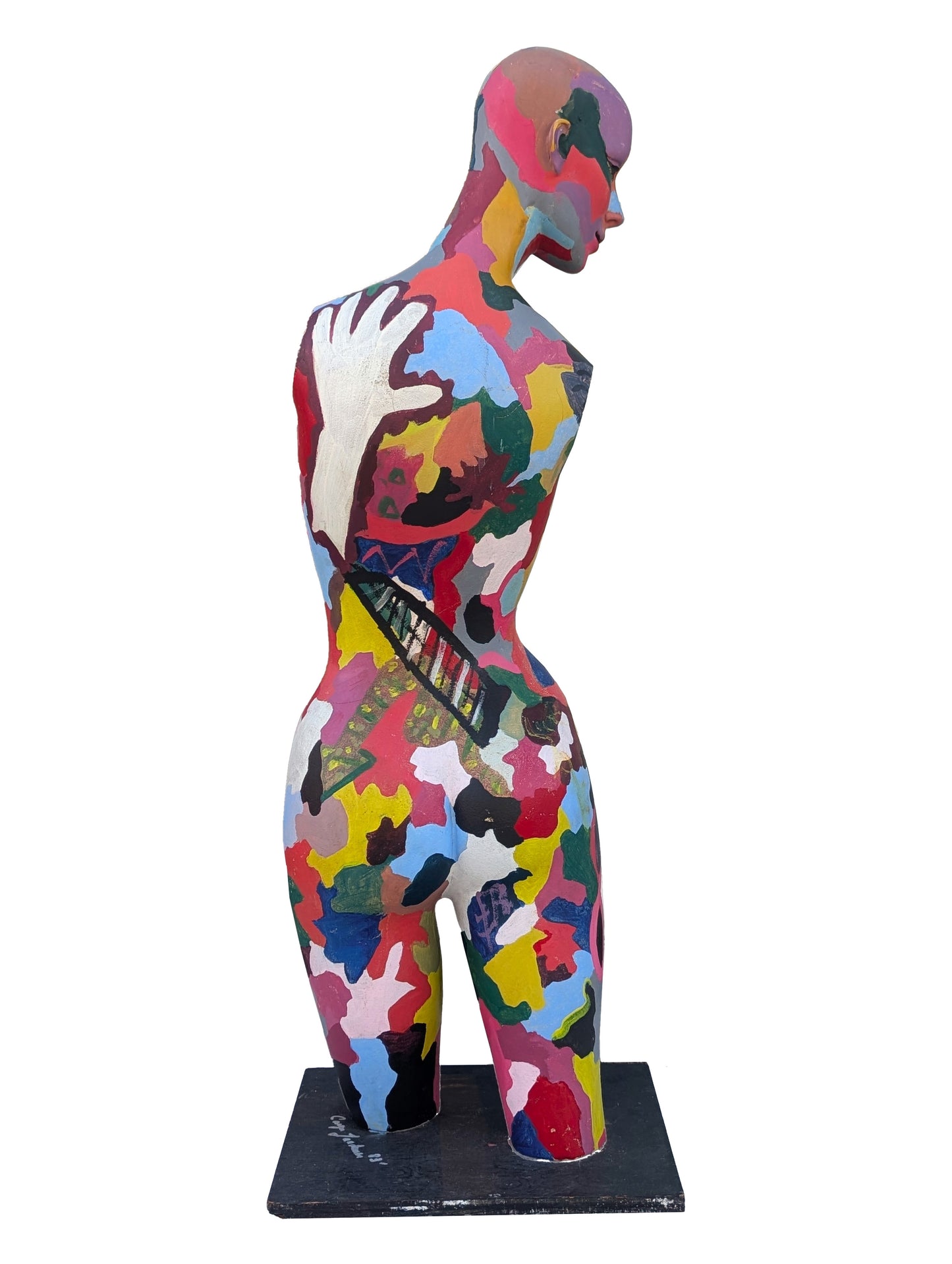 CARYN LANDAUER, Colorful Camo Style Painted Female Mannequin Sculpture, 1983