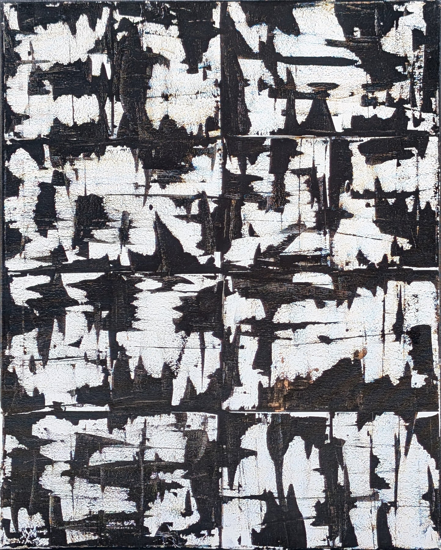 ROBIN BAKER, "My Sciatica" Contemporary Black and White Abstract Painting, 2026