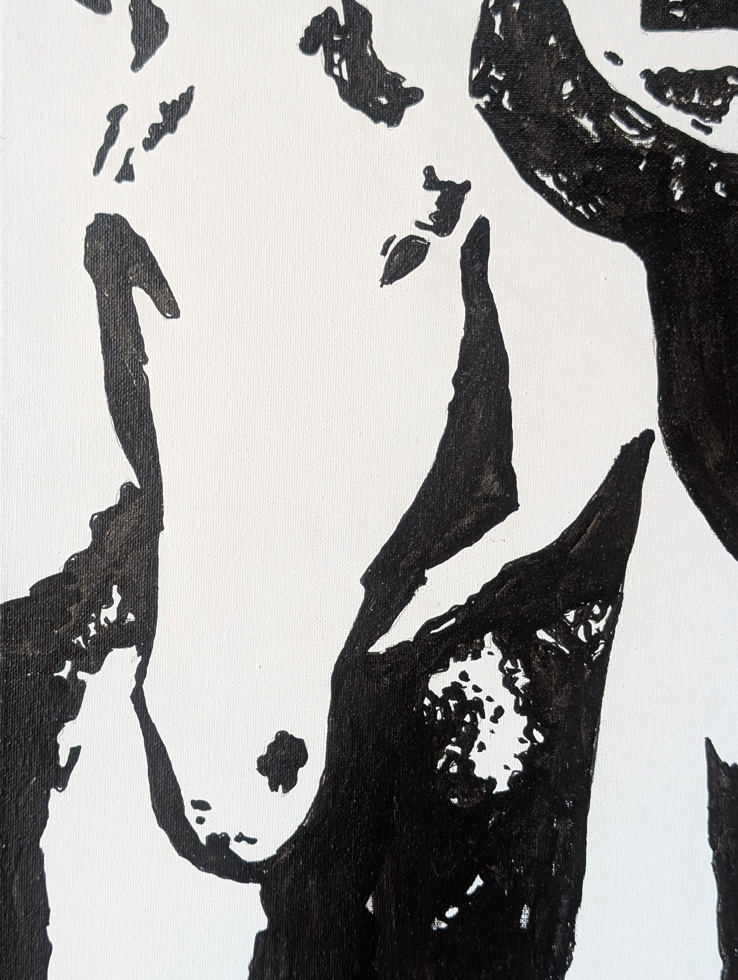 ROBIN BAKER, Contemporary Black and White Abstract Western Cowboy and Horse Painting, 2026