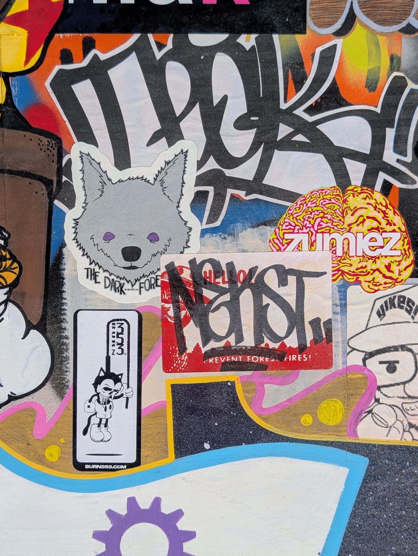 GEAR, Contemporary Mixed Media Street Art Collage Painting, 21st Century