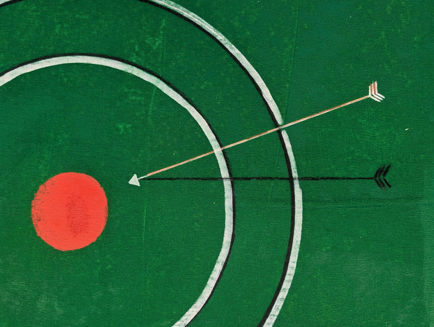 NICK STEVENSON, "Dos Bullseye" Contemporary Arrow and Target Painting Against Green, 2026