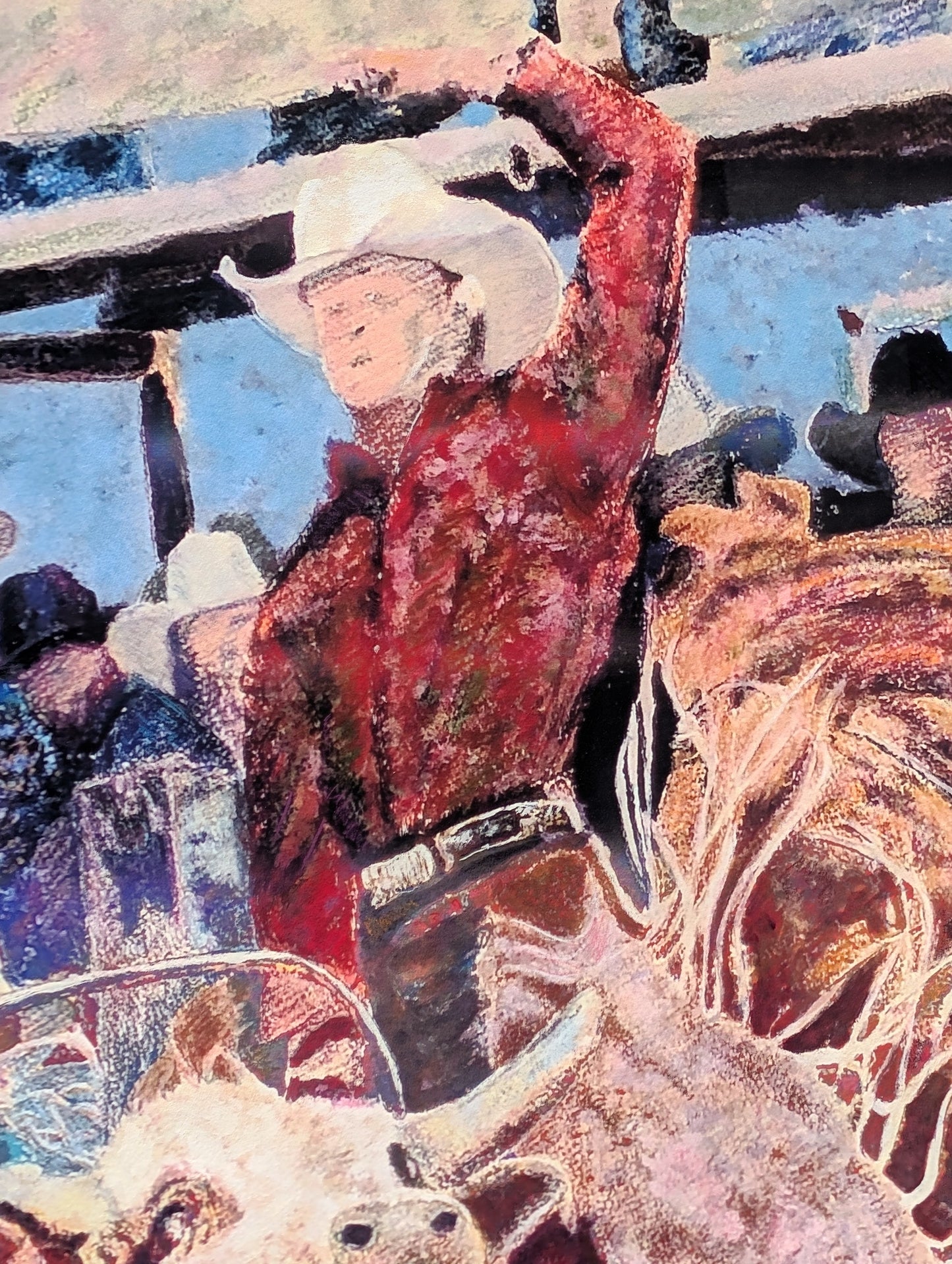 MICHAEL J. ABRAHAM, "Bull Rider" Contemporary Abstract Western Cowboy Riding a Bull at the Rodeo, 2026