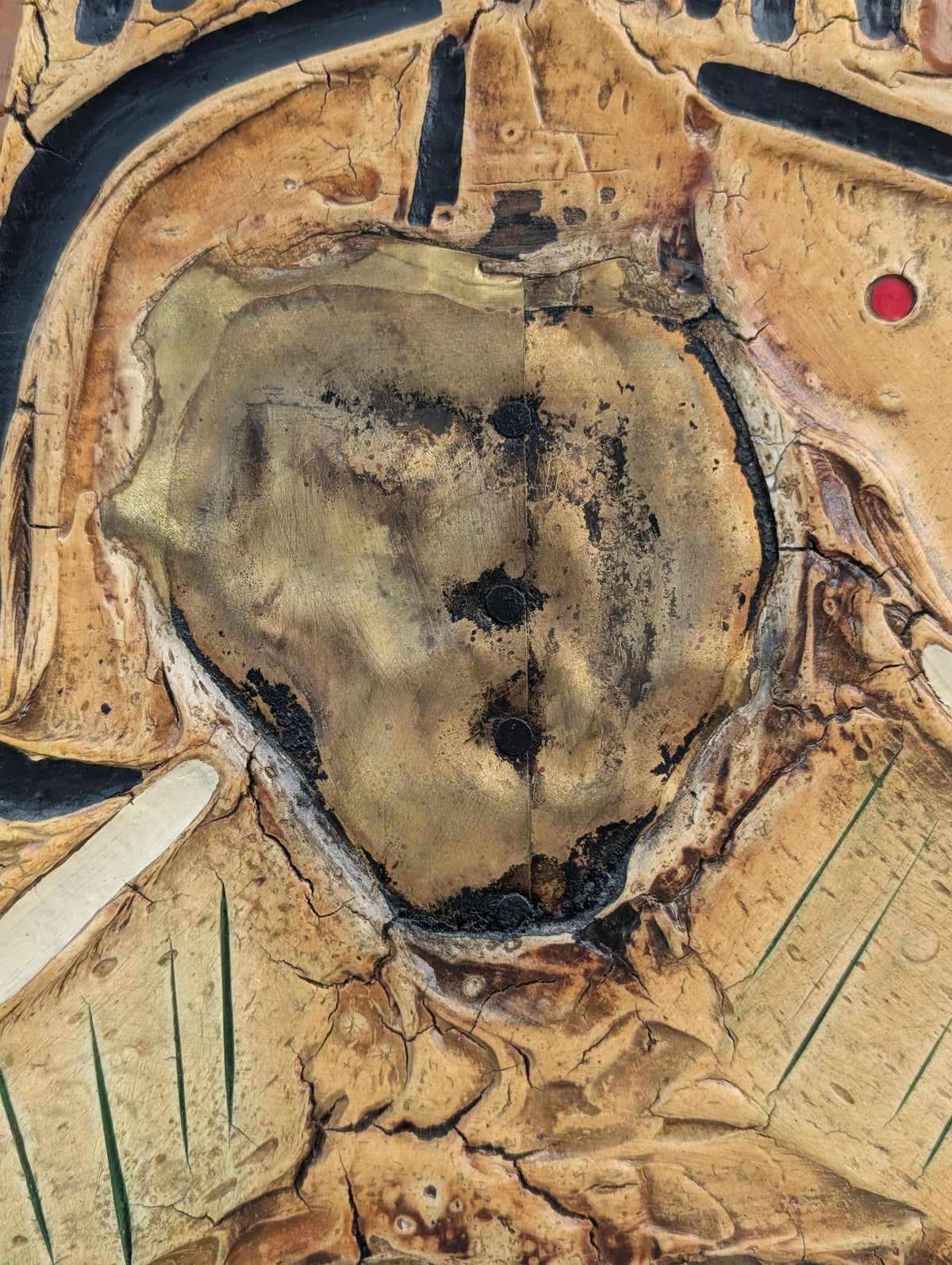 DAVE BACHMAN, "Four Shots- Wind, Rain, and Sun" Modern Neutral Cream Toned Textural Mixed Media Abstract Painting, 20th Century