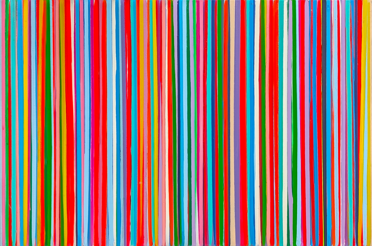 KASSANDRA D'ALESSANDRO, "Where Color Meets" Contemporary Colorful Linear Abstract Line Painting, 2025