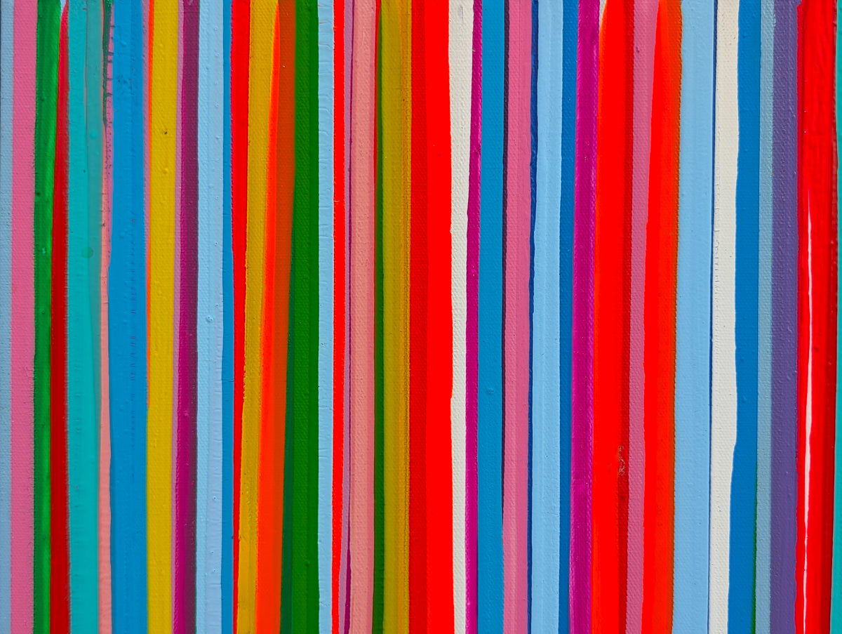 KASSANDRA D'ALESSANDRO, "Where Color Meets" Contemporary Colorful Linear Abstract Line Painting, 2025