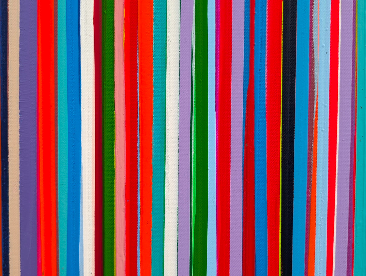 KASSANDRA D'ALESSANDRO, "Where Color Meets" Contemporary Colorful Linear Abstract Line Painting, 2025
