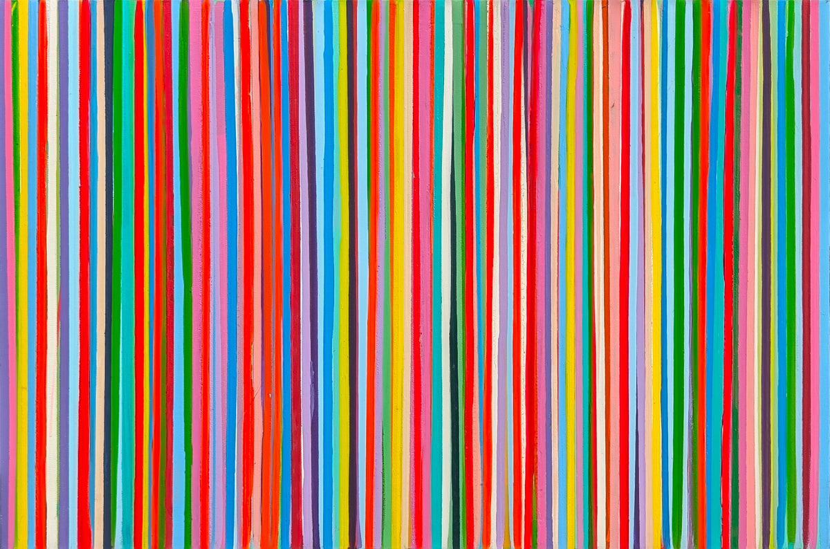 KASSANDRA D'ALESSANDRO, "Where Color Meets #3" Contemporary Colorful Linear Abstract Line Painting, 2025