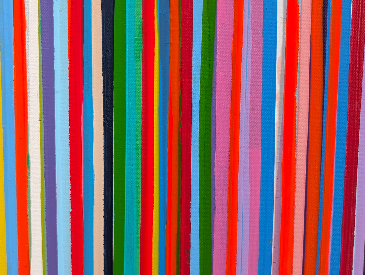 KASSANDRA D'ALESSANDRO, "Where Color Meets #3" Contemporary Colorful Linear Abstract Line Painting, 2025
