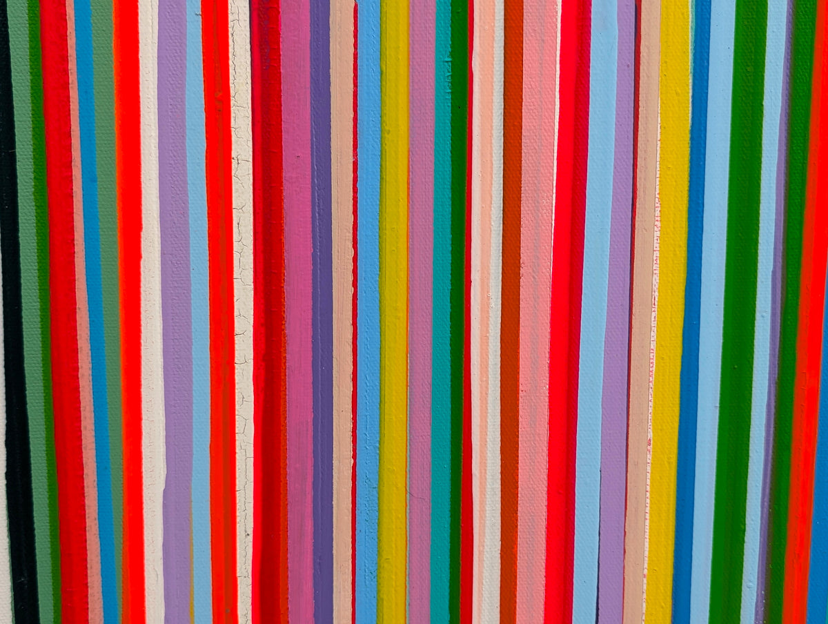 KASSANDRA D'ALESSANDRO, "Where Color Meets #3" Contemporary Colorful Linear Abstract Line Painting, 2025