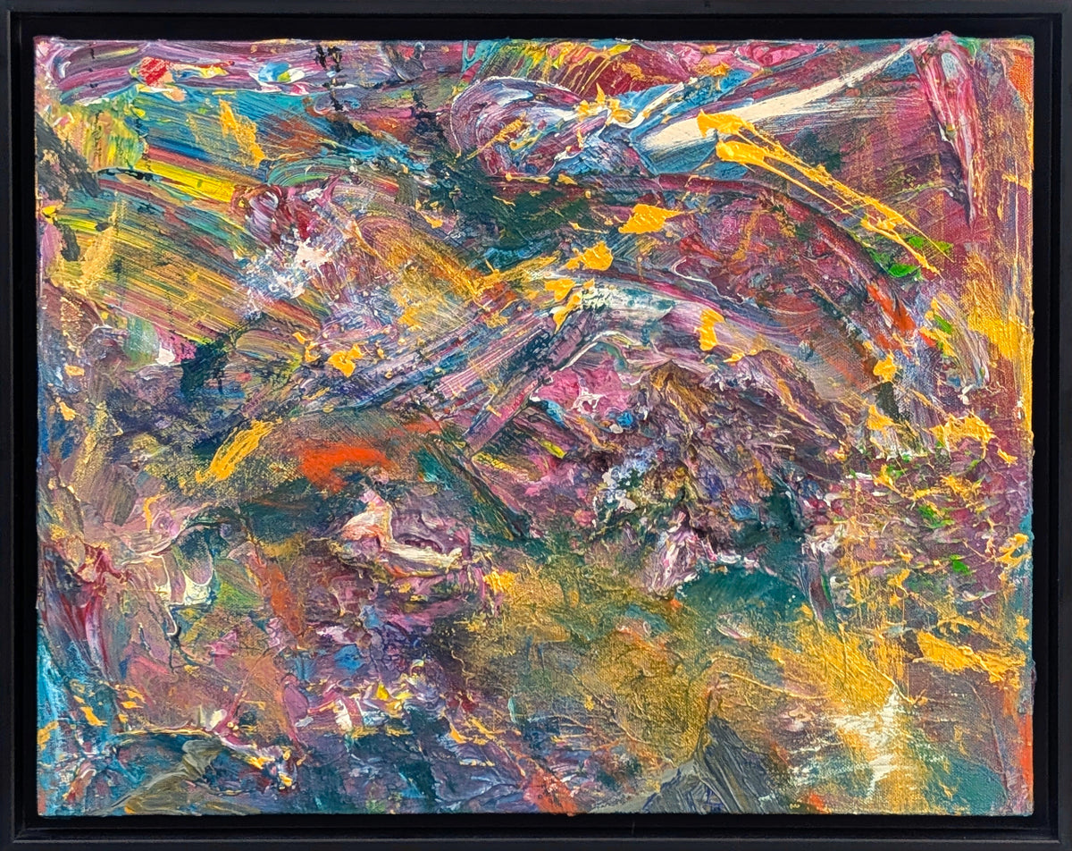 UNKNOWN, "Destiny Says" Contemporary Jewel Toned and Gold Gestural Textured Abstract Painting