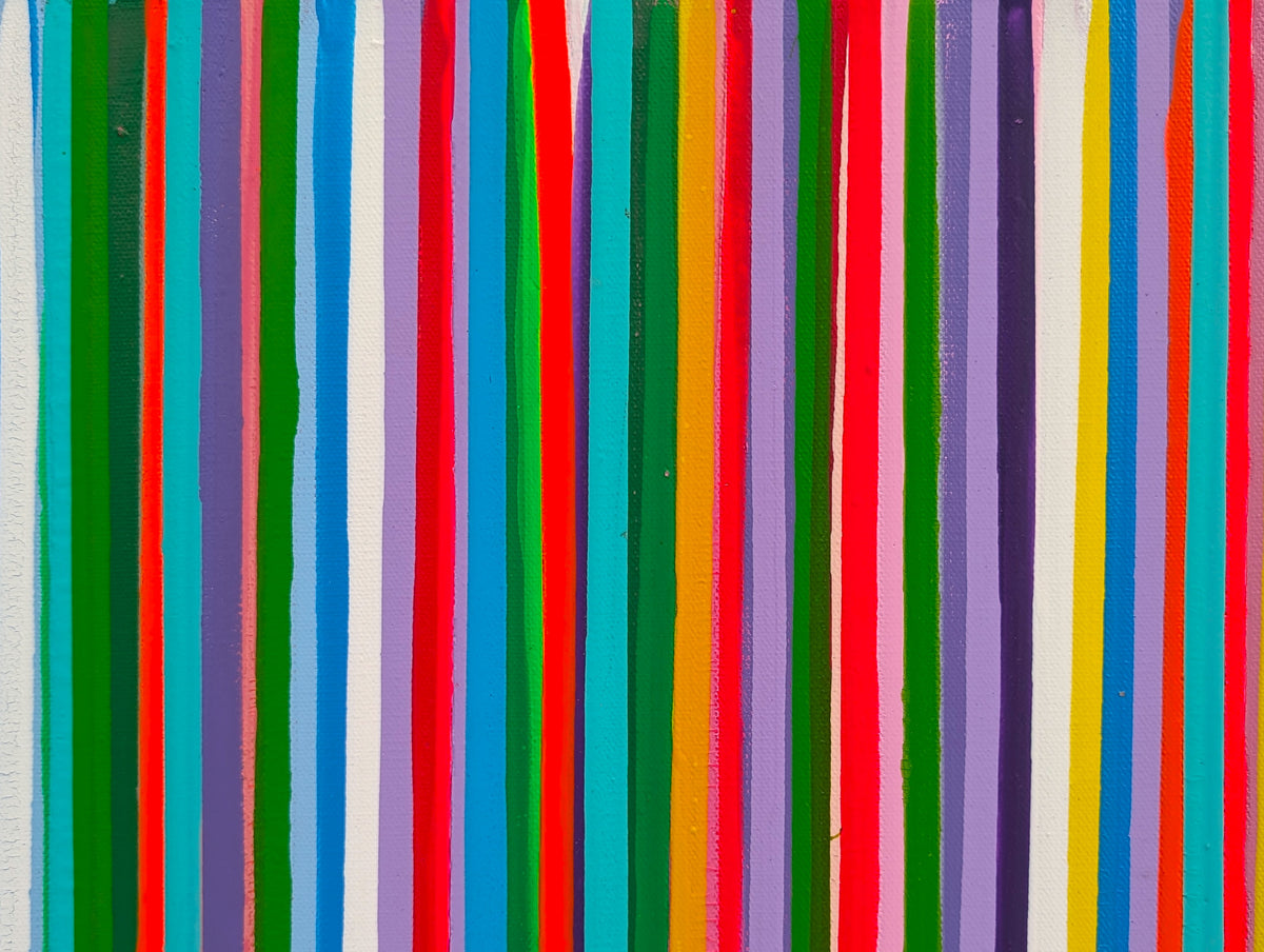 KASSANDRA D'ALESSANDRO, "Where Color Meets #2" Contemporary Colorful Linear Abstract Line Painting, 2025