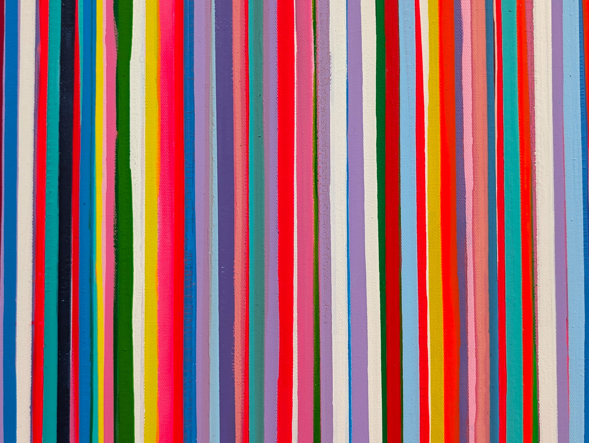 KASSANDRA D'ALESSANDRO, "Where Color Meets #2" Contemporary Colorful Linear Abstract Line Painting, 2025
