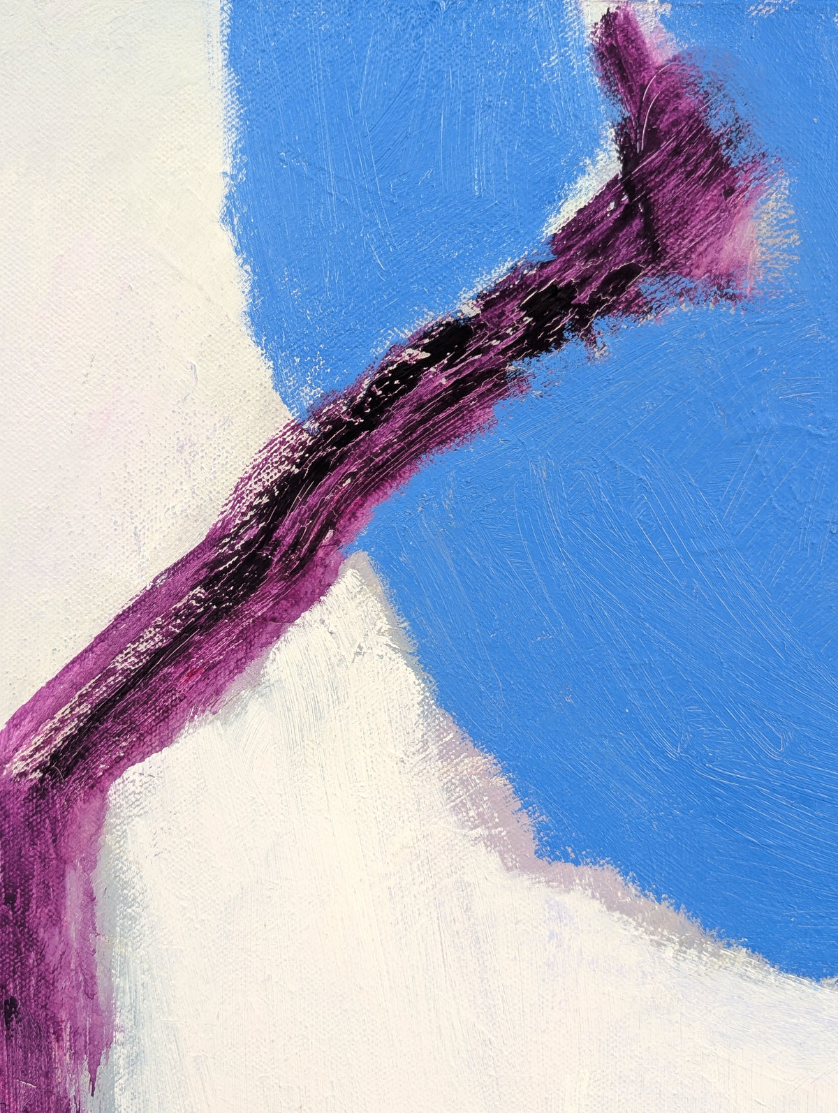 FRANCES CARTER STEPHENS, "Winter Garden" Contemporary Blue, Pink, and White Gestural Abstract Painting, 2014