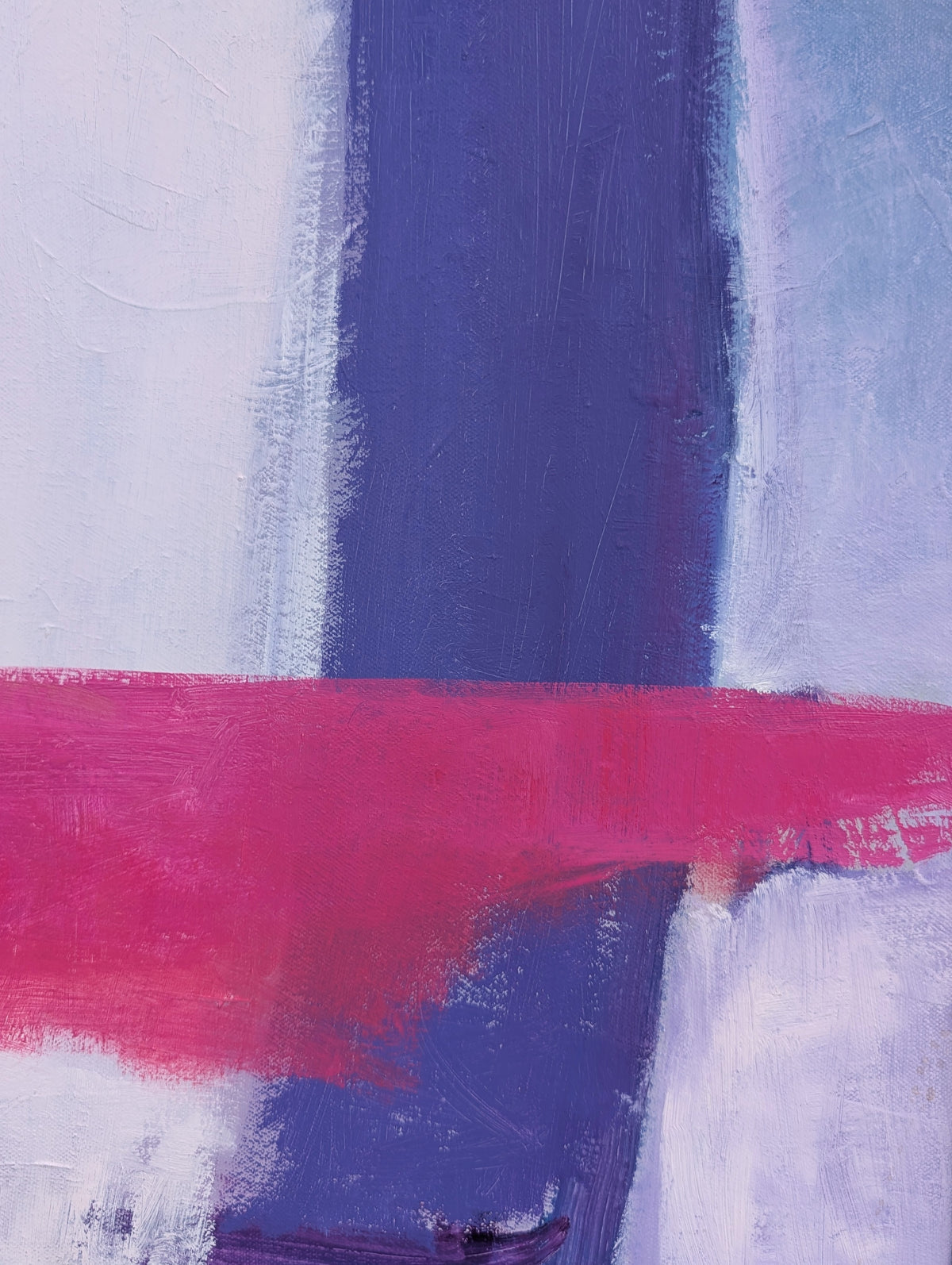 FRANCES CARTER STEPHENS, "Winter Garden" Contemporary Blue, Pink, and White Gestural Abstract Painting, 2014