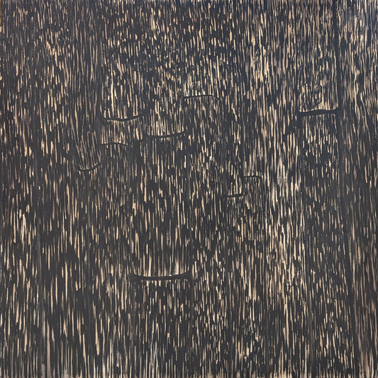 TRA' SLAUGHTER, “From Timber to Lumber” Contemporary Neutral Toned Wood Bark Abstract Painting, 2025