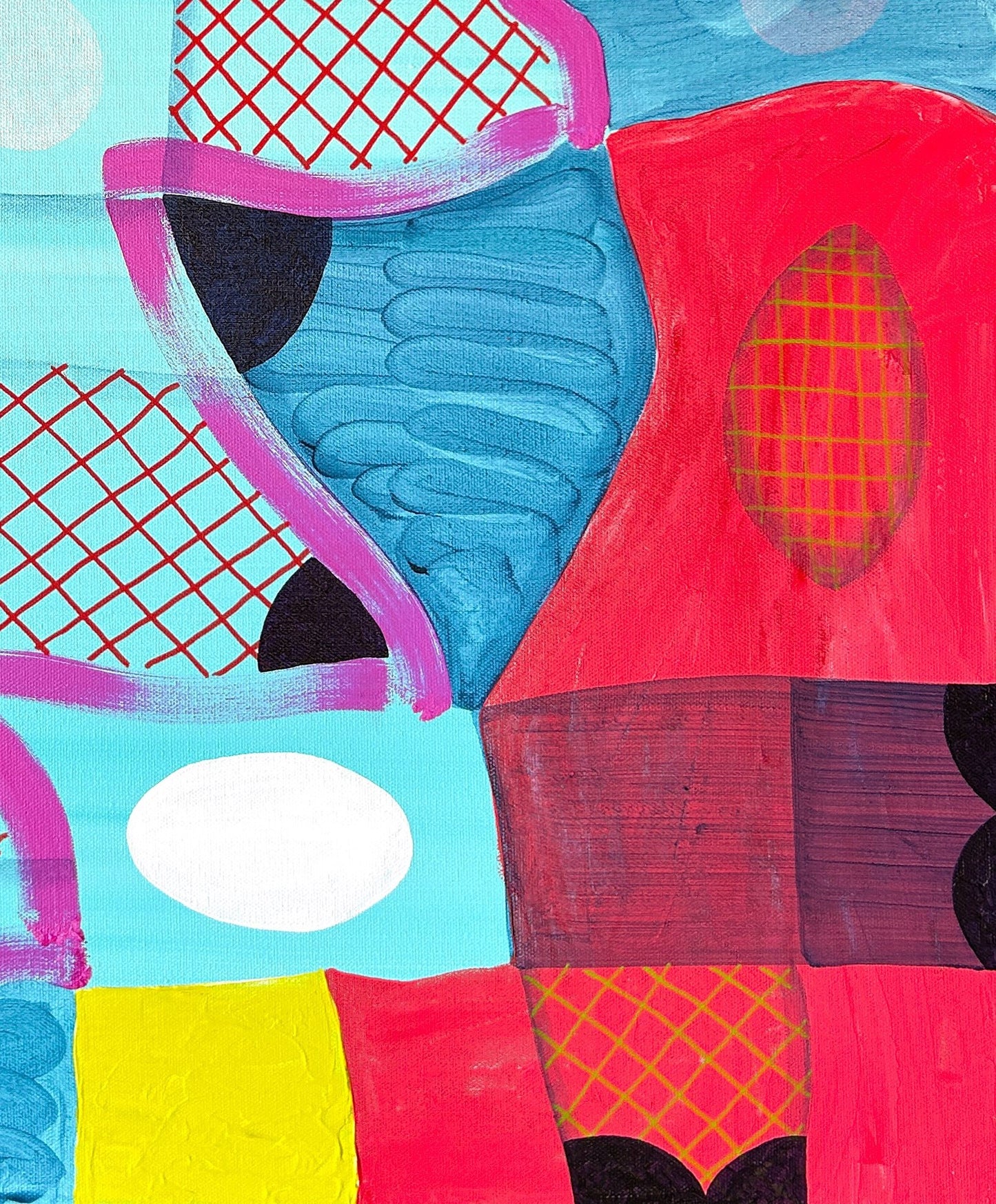 MAX MANNING, “Untitled (CVS276)” Contemporary Blue, Pink & Yellow Geometric Abstract Painting, 2024
